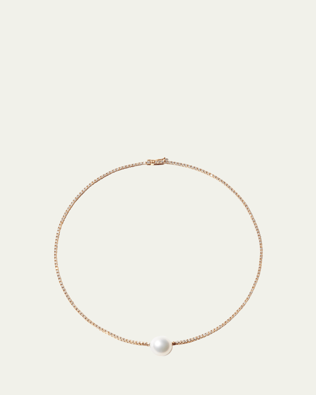 18K Yellow Gold Eve Necklace with 12mm South Sea Pearl, 15"L